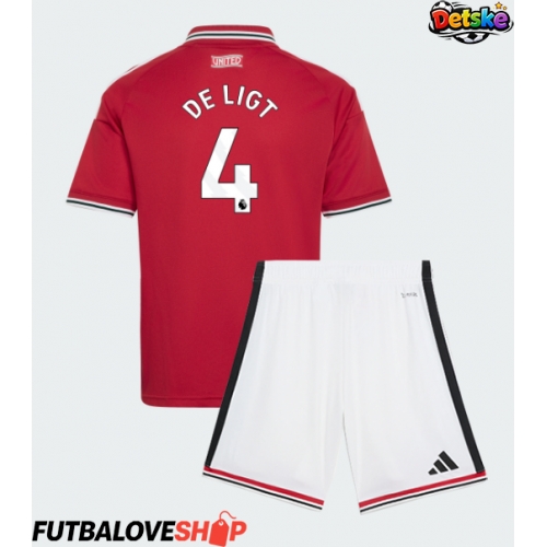 Dres Manchester United Matthijs de Ligt #4 Domáci pre deti 2026-27 Krátky Rukáv (+ trenírky)